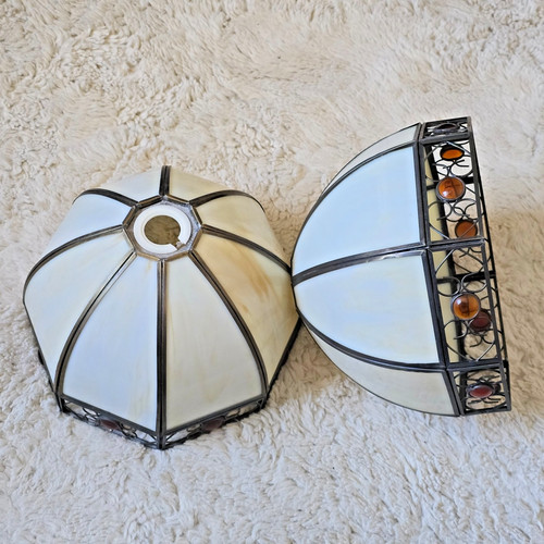 Pair vintage tiffany style - pair,