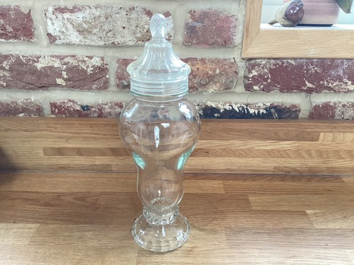 Vintage tall french glass jar - ,