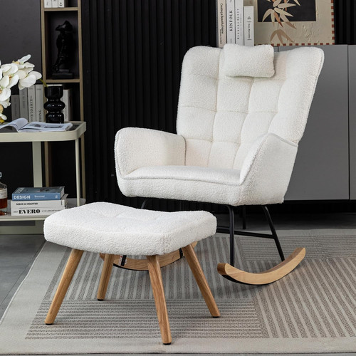Rocking chair with footstool - rocking,