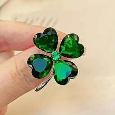 Lucky Clover Leaf Irish Brooch