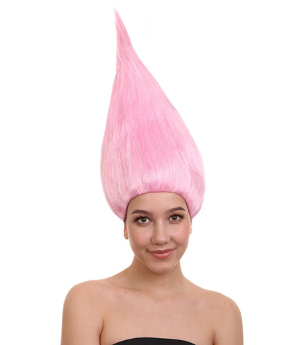 Unisex neon pink troll - pink, wig