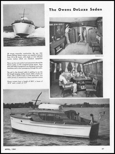 1941 owens deluxe sedan boat - deluxe,