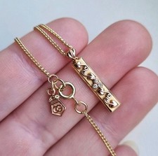 Hallmarked 9ct Clogau Yellow Rose Gold Diamond Tree Of Life Bar Pendant Necklace