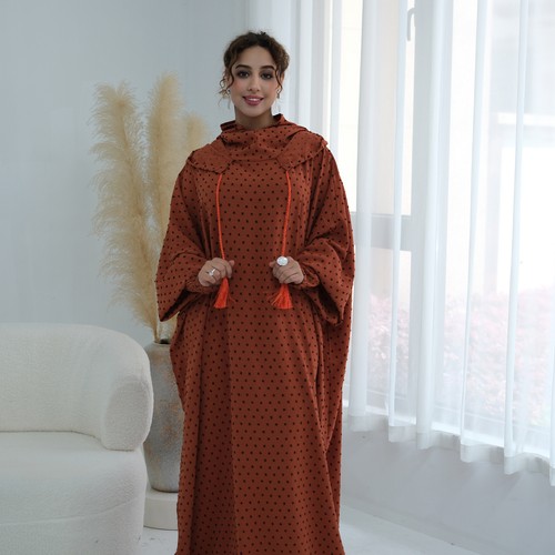 Hooded polka dot abaya - abaya, muslim