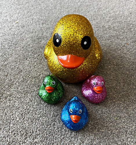 Glitter rubber ducks - ducks, toy