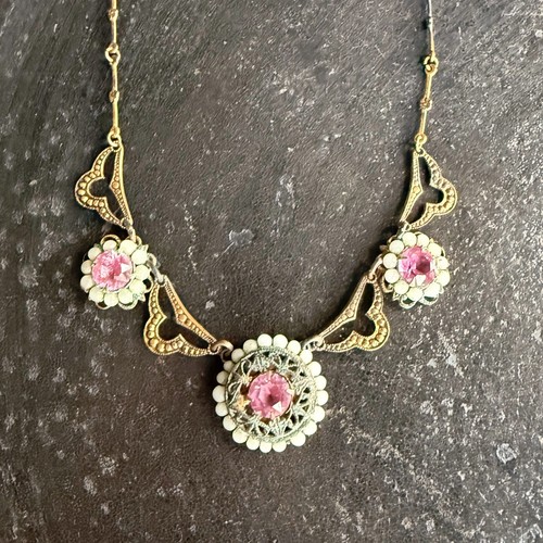 Art deco czech pink glass - czech,