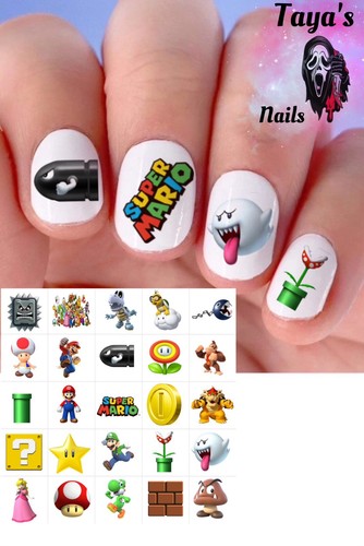 Mario waterslide nail art - nail,