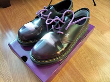 DOC MARTENS BT21 1461 Purple Black Shoes Large Size 7 41 8 42 Worn Once with Box