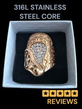 Gold Plated Saddle Ring (316l Stainless Steel Core) Romany Bling Iced