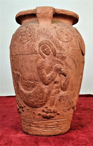 Vase hand molded ceramics - vase.,