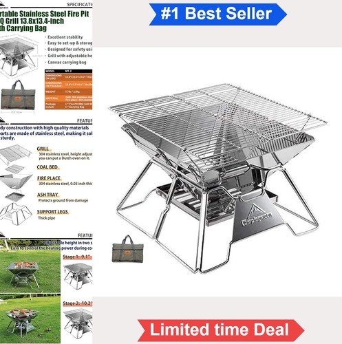 Portable fire pit grill - portable, 14