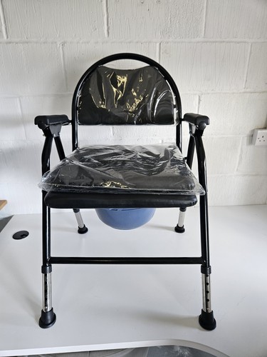 Leather padded commode chair - padded,