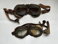 Two pairs of vintage WW2 WWII era RAF Pilots Flying Goggles used Condition 