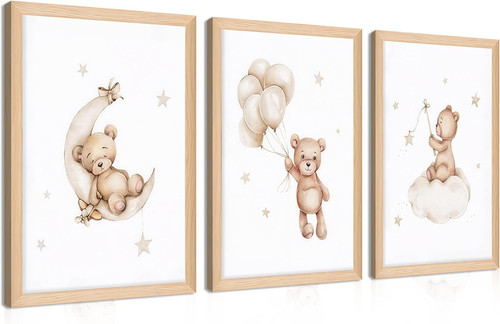 Framed teddy bear - teddy, art