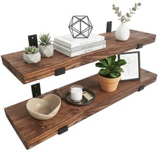 Wooden board wall shelf - 2x,