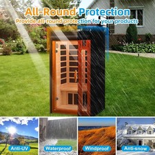 Outdoor Sauna Cover Windproof Waterproof Dust Cover for Camping Winter Cabin