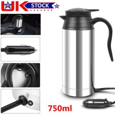 750ml 12V Electric Kettle Stainless Steel Car Kettle Boiler Cigarette Lighter UK