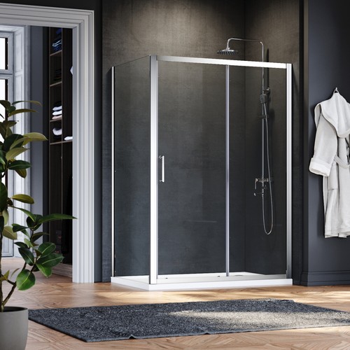 Shower enclosure and tray - and,