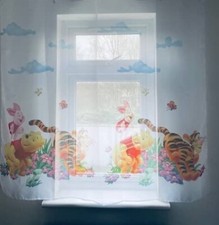 Luxury  WINNIE THE POOH Set Net Curtain Slot top 130 cm wide x 120 cm Drop