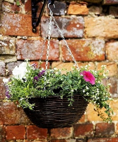 Rattan hanging basket - 14'',