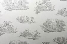 Laura Ashley Toile in Dove Grey, roll of wallpaper