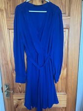 karen millen dress 14 blue worn once perfect condition gold detail