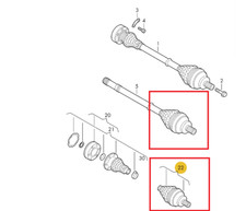 VW T4 SYNCRO Joint Kit drive shaft REAR 