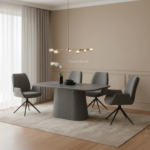Davos grey ceramic oval dining - ceramic,