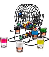 Drinking Bingo Game for Adults Large Bingo Lotto Revolving Machine Shot Glasses