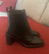 Mango MNG Black Leather Ankle
