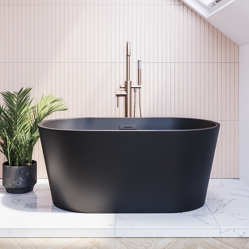 Matt black freestanding double - matt,