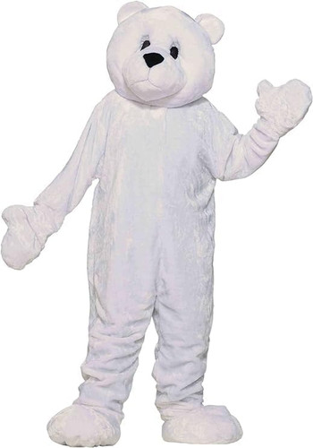 White polar bear mascot - white,