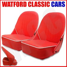 Midget, Frogeye, Sprite, Austin Classic, Tipping bucket seat Red/White piping
