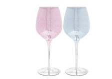 Set of 2 Glitter Design Glasses Elegant Gift Glassware Gin/Wine Drinkware Bar