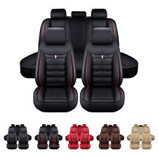 Fit For Audi Deluxe Black PU Leather Full Set Car Seat Covers Pet Dog Protectors