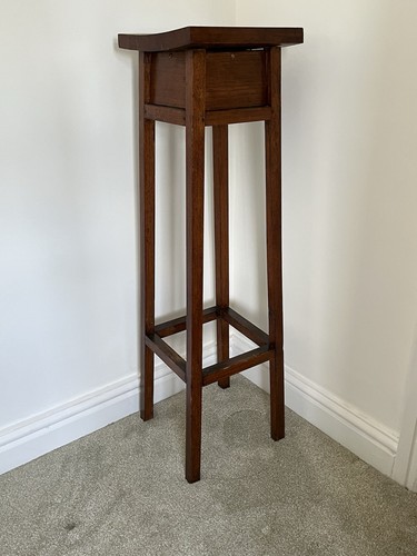 Vintage solid oak plant stand - solid,