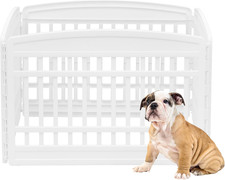 Dog Run 4 Panel Puppy Rabbit Enclosure Indoor Outdoor Pet Fence Modular White