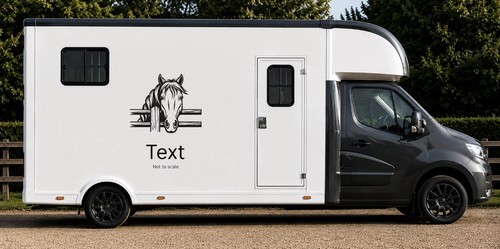 Peeking horse vinyl horsebox - horse,