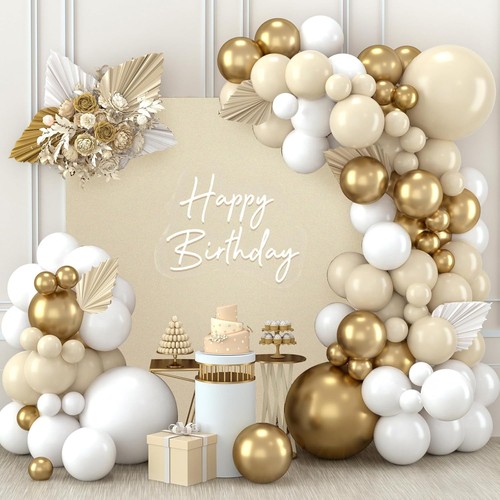 White gold balloon arch kit - arch,