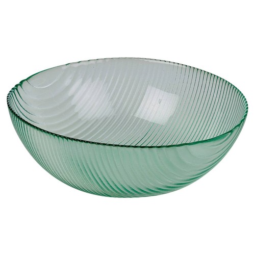 Ribbed glass salad bowl 25cm - glass,
