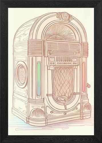 Retro jukebox framed - jukebox,