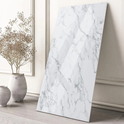 Bianco marble vinyl wall - marble, tile