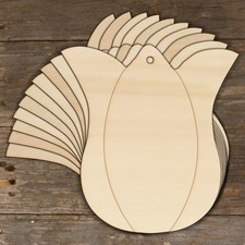10x Wooden Tulip Head Craft