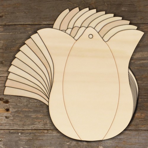 10x wooden tulip - 10x, craft