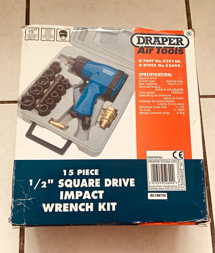 Draper 4201ak 15pc 2in - 15pc, 1/2in