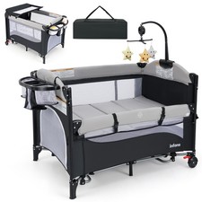 COSTWAY 6-in-1 Baby Bed Travel
