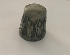 VINTAGE PEWTER THIMBLE - ROMAN