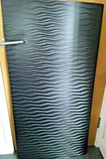 ONE BLACK/SILVER/GREY SILK STUNNING "WAVE"  FORMICA SHEET 8 FT X 2 FT X 0.7  MM