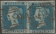 GB QV 1849 Two Penny Blue -