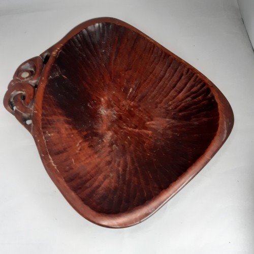 Maori hand carved wooden bowl - maori,